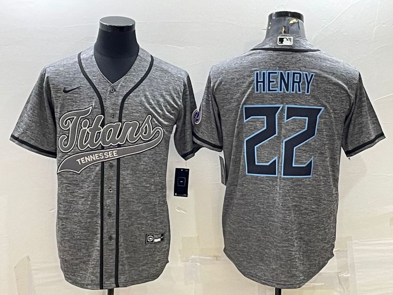 Men Tennessee Titans #22 Henry Grey hemp ash 2022 Nike Co branded NFL Jerseys->minnesota vikings->NFL Jersey
